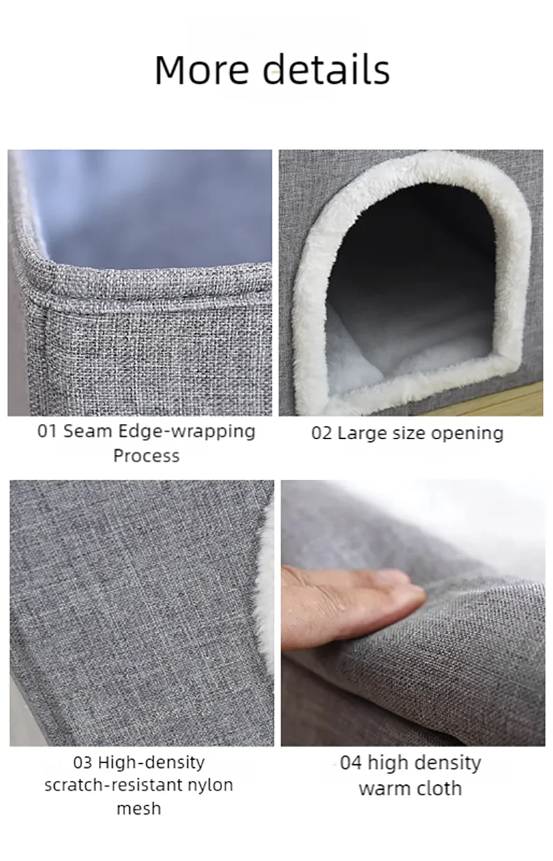 Cat's nest is warm in winter, removable and washable, fully enclosed and easy to clean, large and foldable, suitable for all sea