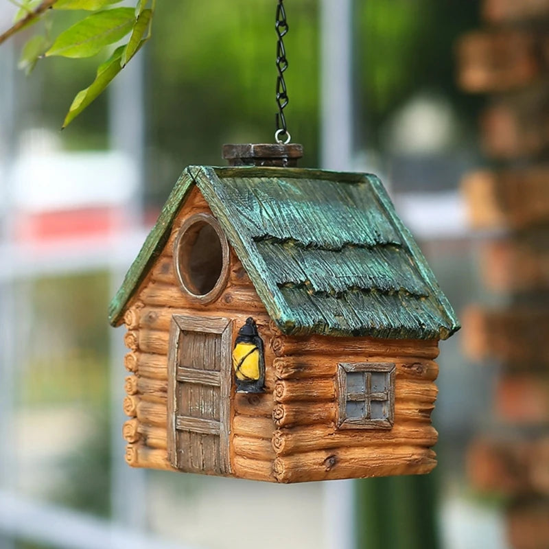 Resin Hanging Birds Nest Bird Cage Egg Caged Bird House Outdoor Decorative Nest Hanging Parrot Nest Houses Pet Bedroom N84C