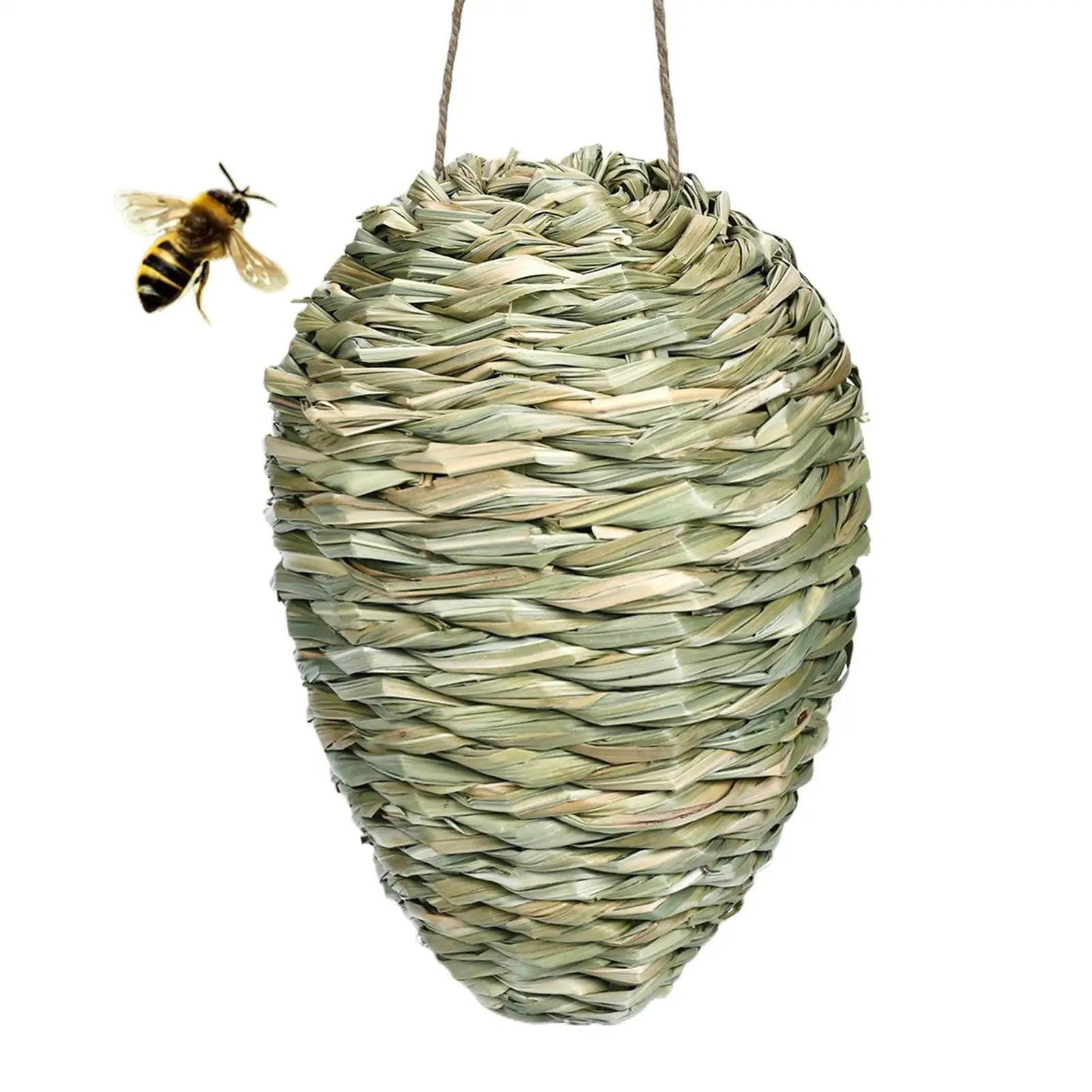 Fake Hornet Nest Hornet Nest Decoy Woven Bee Hive Hangable Decoration Hanging Patio Garden Repellent Trap Non-Toxic Fake Nest