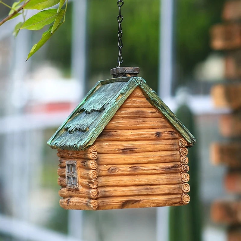 Resin Hanging Birds Nest Bird Cage Egg Caged Bird House Outdoor Decorative Nest Hanging Parrot Nest Houses Pet Bedroom N84C
