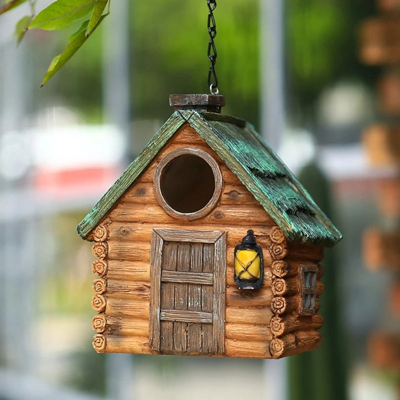 Resin Hanging Birds Nest Bird Cage Egg Caged Bird House Outdoor Decorative Nest Hanging Parrot Nest Houses Pet Bedroom N84C