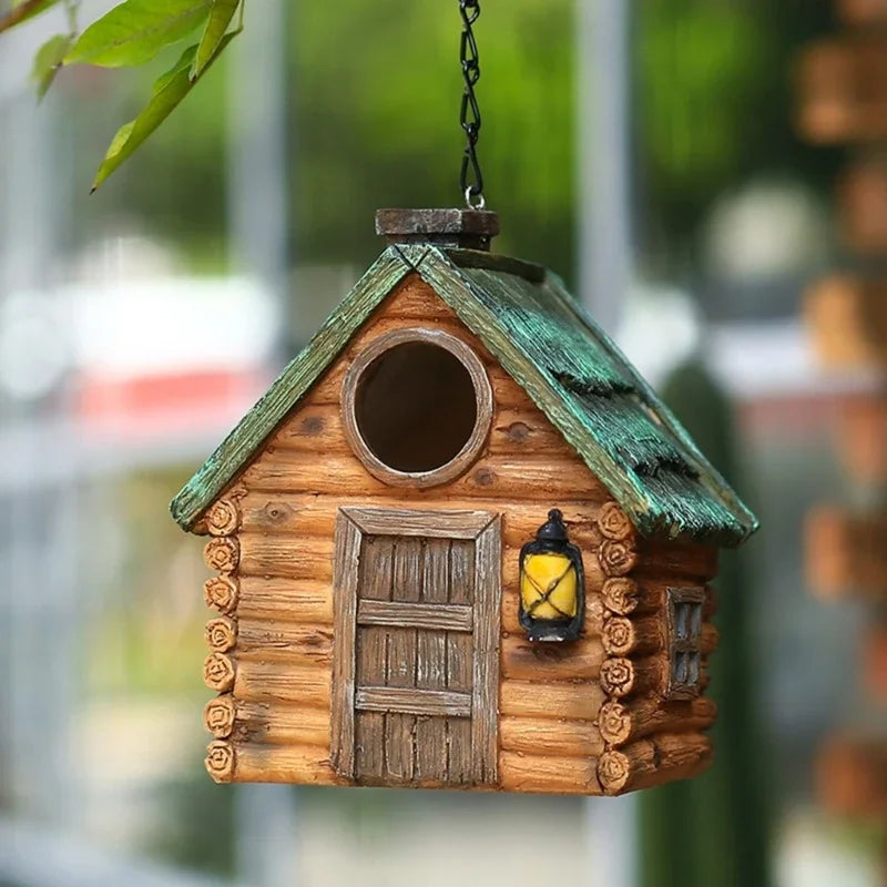 Resin Hanging Birds Nest Bird Cage Egg Caged Bird House Outdoor Decorative Nest Hanging Parrot Nest Houses Pet Bedroom N84C