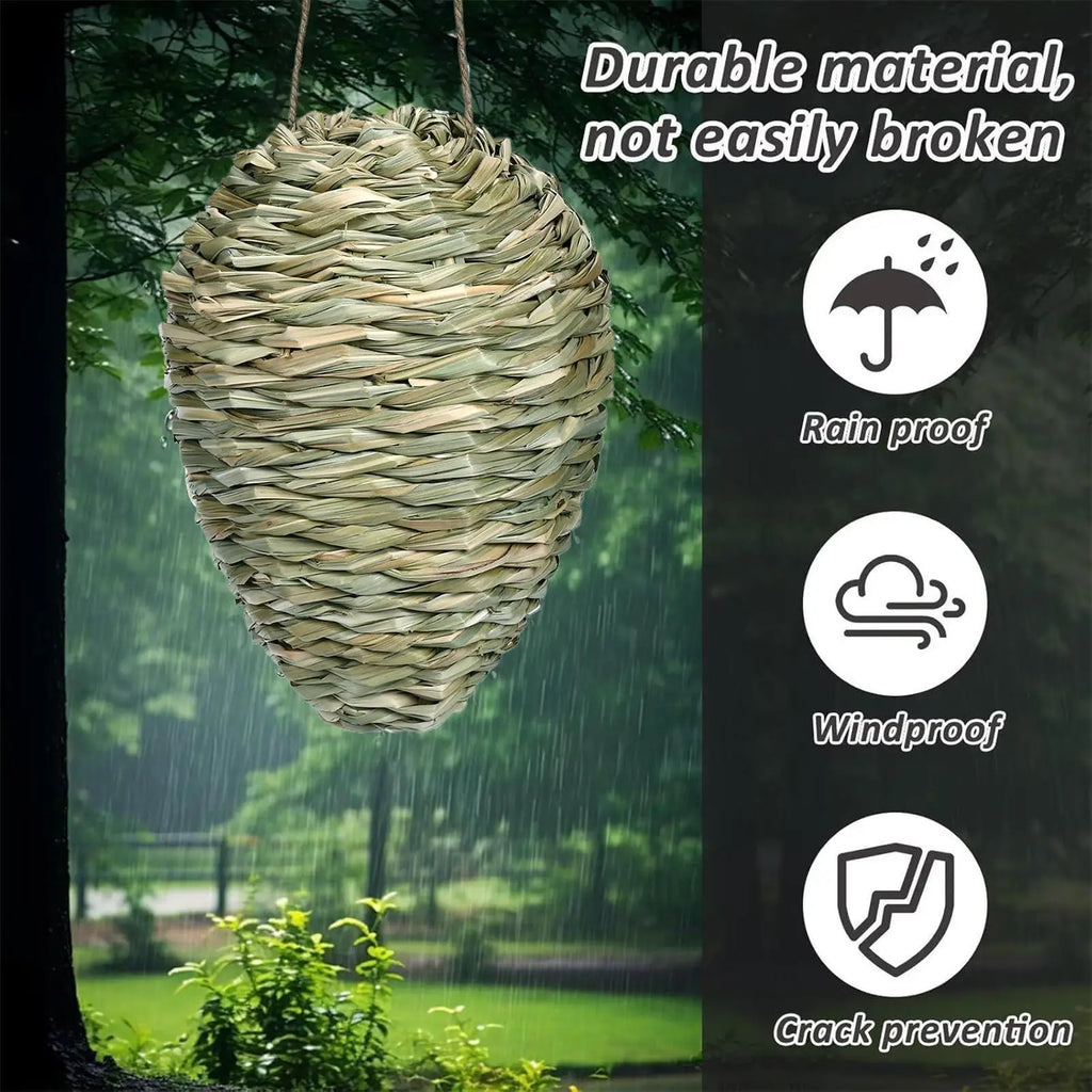 Fake Hornet Nest Hornet Nest Decoy Woven Bee Hive Hangable Decoration Hanging Patio Garden Repellent Trap Non-Toxic Fake Nest
