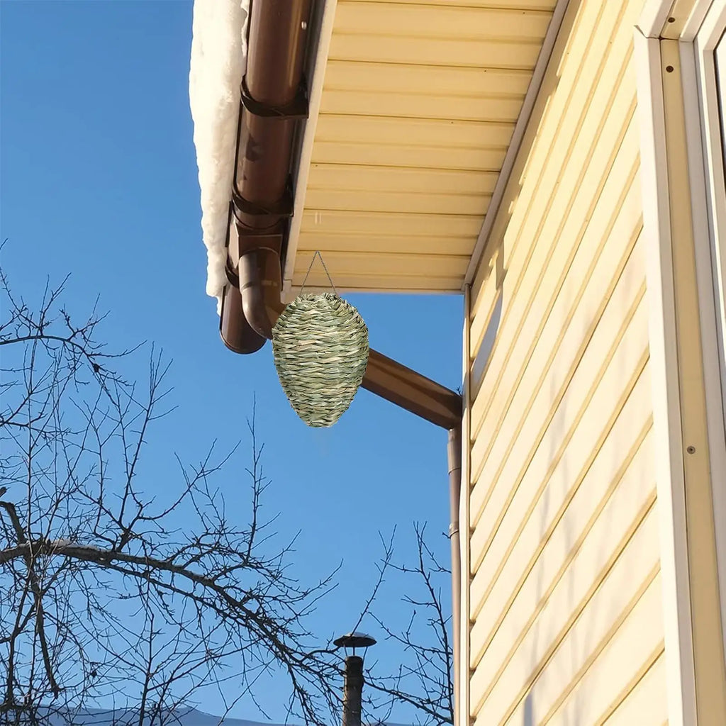 Fake Hornet Nest Hornet Nest Decoy Woven Bee Hive Hangable Decoration Hanging Patio Garden Repellent Trap Non-Toxic Fake Nest
