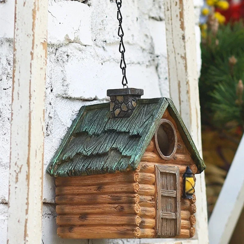 Resin Hanging Birds Nest Bird Cage Egg Caged Bird House Outdoor Decorative Nest Hanging Parrot Nest Houses Pet Bedroom N84C