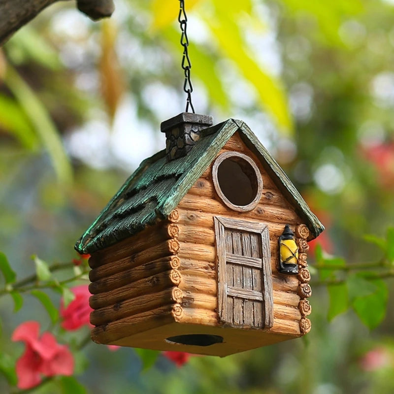 Resin Hanging Birds Nest Bird Cage Egg Caged Bird House Outdoor Decorative Nest Hanging Parrot Nest Houses Pet Bedroom N84C