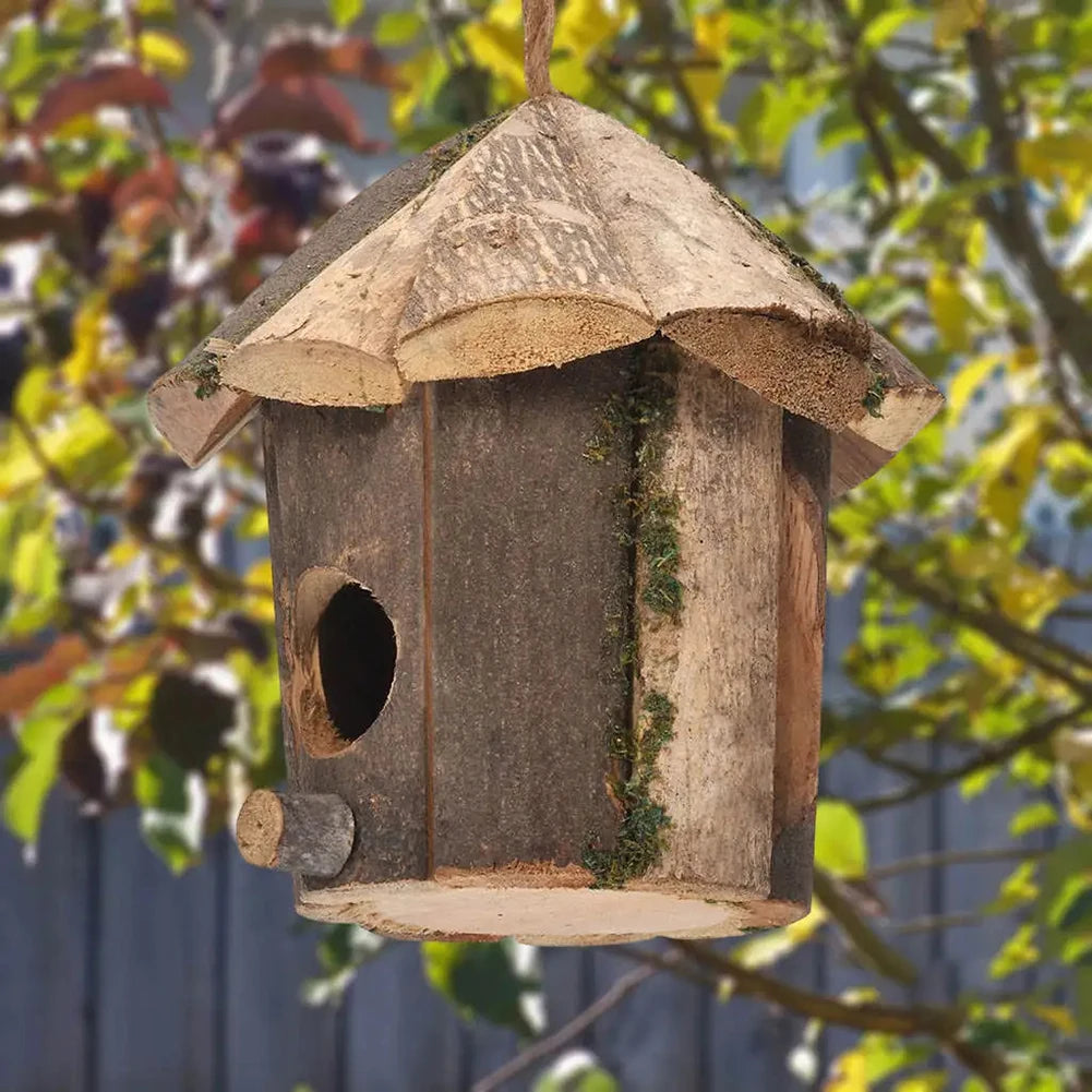 New Practical Birdhouse Nest Bird Cage Wood Garden Nest Accessories Hanging Parrot Nest Houses Hummingbird House